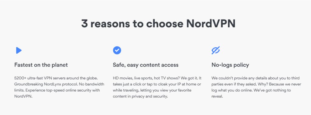 3 Reasons to choose NordVPN